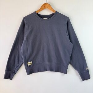 Tracksmith Trackhouse Crew Sweatshirt Women M Navy Blue Reverse Weave WT6090
